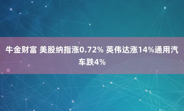牛金财富 美股纳指涨0.72% 英伟达涨14%通用汽车跌4%